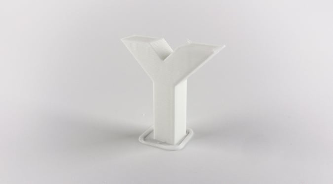 Y-shaped 3D printed overhang without supports