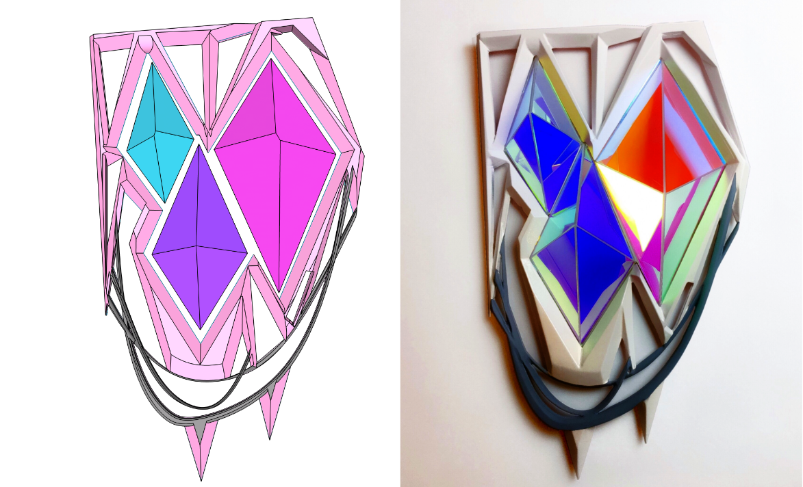 3D model of art concept and final piece