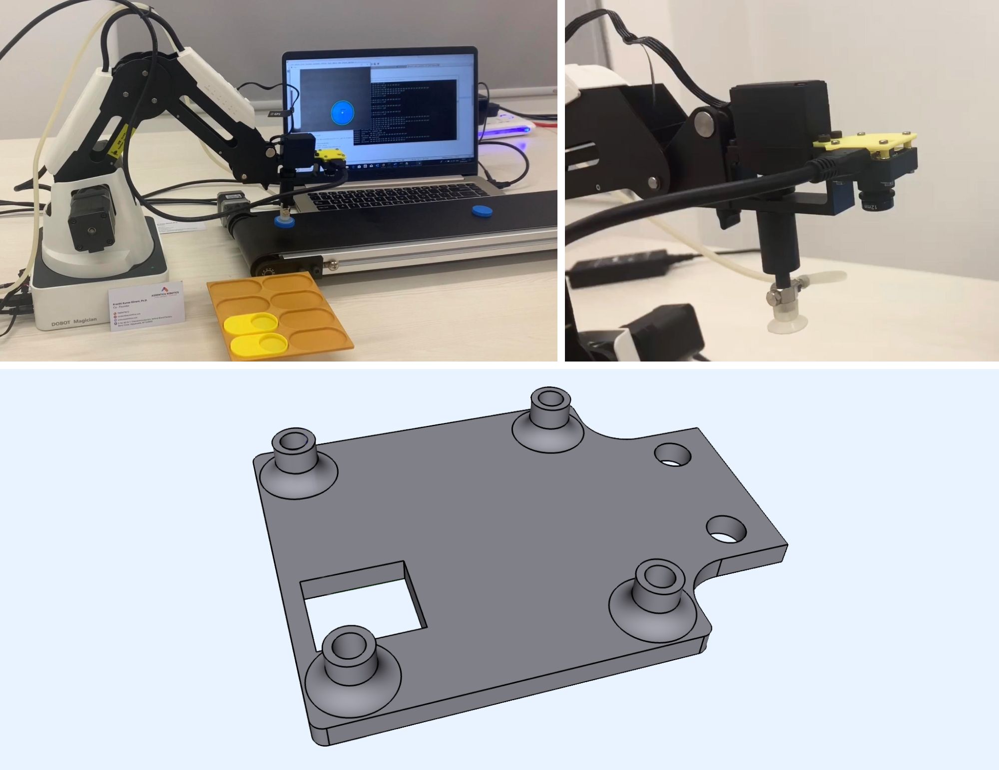 Assemtica Robotics fixture model designed in Shapr3D for and 3D printed