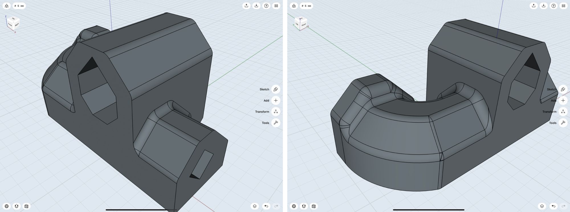 Black and Decker housing model in shapr3D